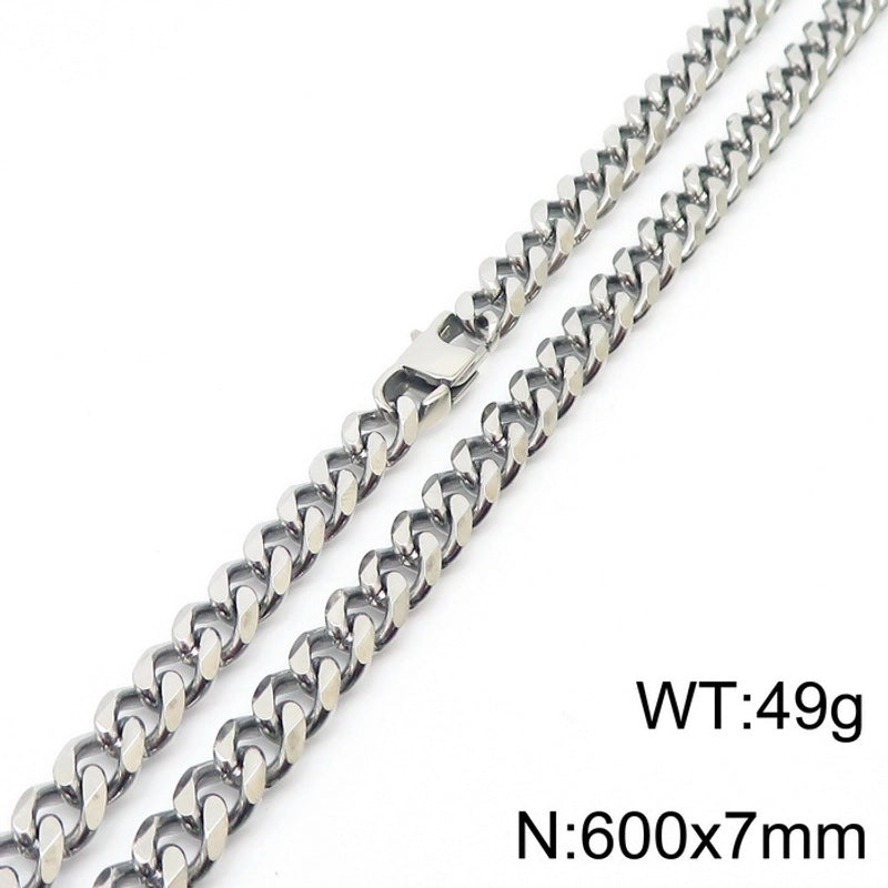Minimalist Solid Color Titanium Steel Chain Unisex Necklace