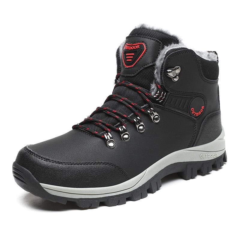 Brand Men's Winter Shoes Warm Ankle Snow Boots 2021 New  Outdoor Male Safety Work Boots PU Leather Winter Sneakers