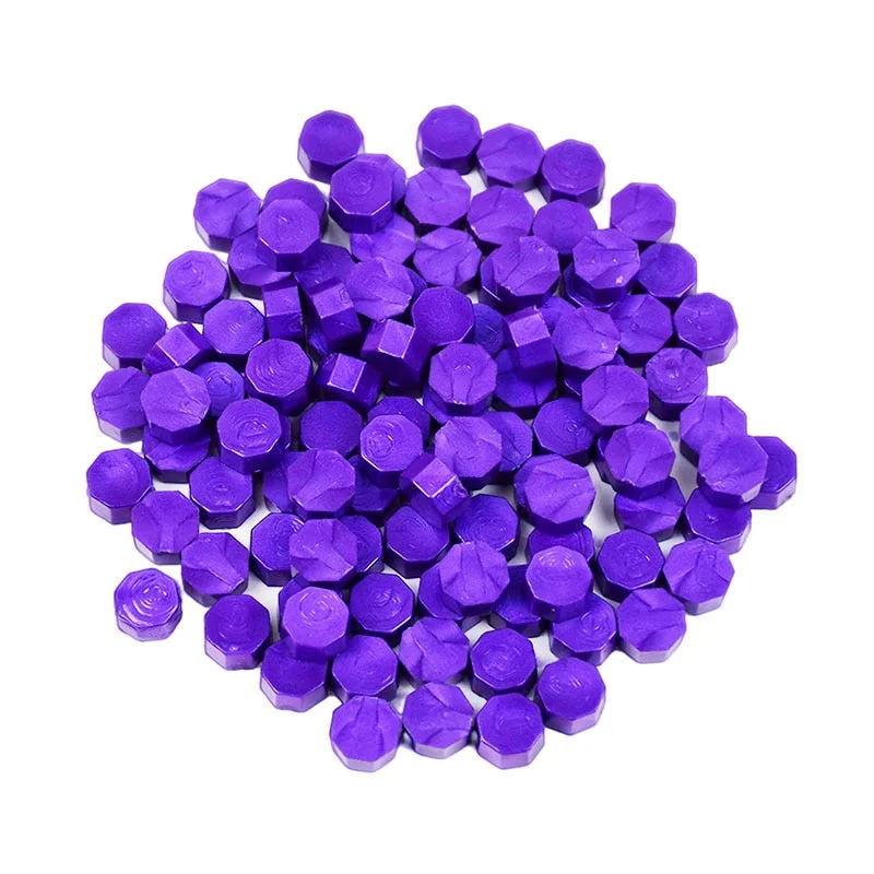 100Pcs/Bag Retro Wax Seal Colored Wax Beads DIY Scapbooking Octagon Sealing Stamp for Envelope Letter Wedding Party Invitation