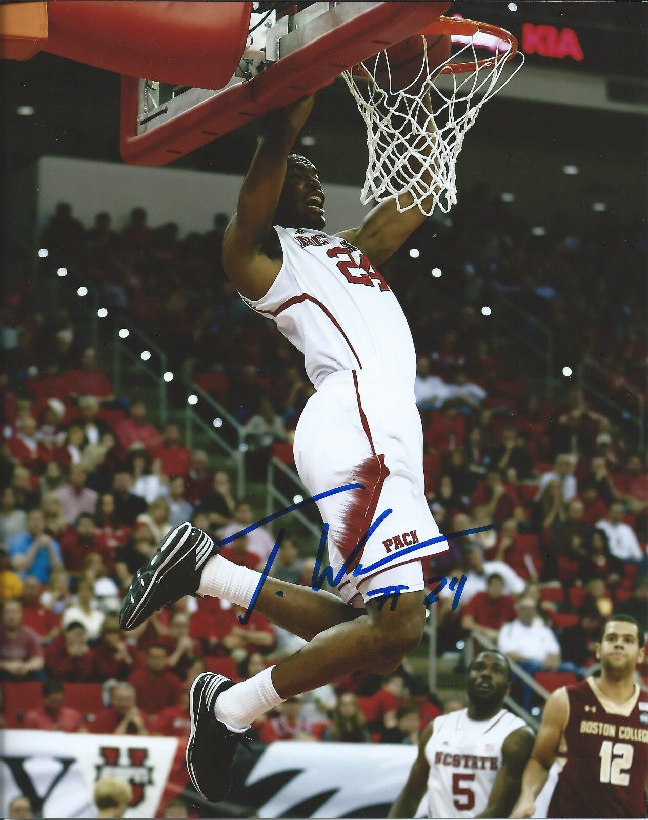 TJ WARREN signed NC STATE WOLFPACK 8x10 Photo Poster painting