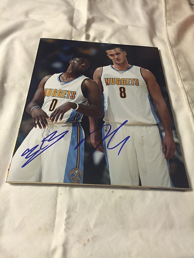 DANILO GALLINARI EMMANUEL MUDIAY DENVER NUGGETS SIGNED AUTOGRAPHED 8X10 Photo Poster painting