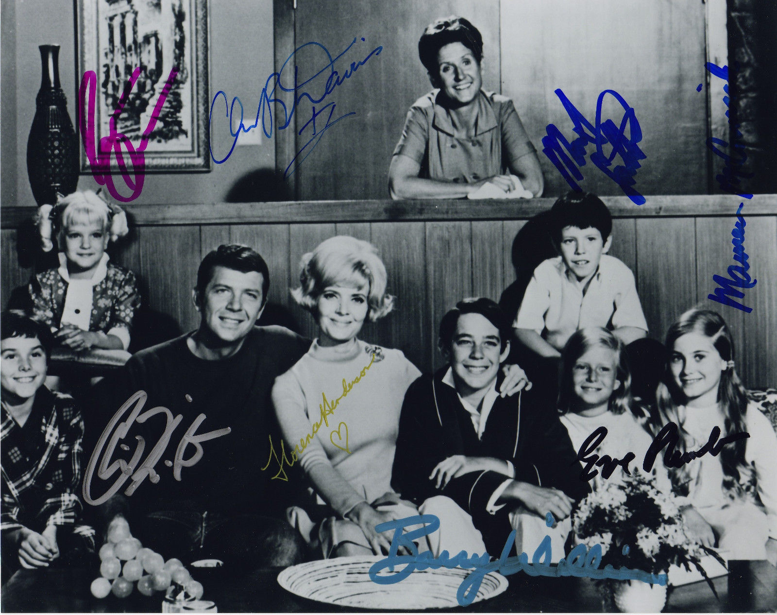 BRADY BUNCH CAST AUTOGRAPH SIGNED PP Photo Poster painting POSTER