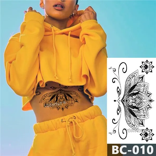 1 Sheet Chest Body art Tattoo Temporary Waterproof tattoo Jewelry Lace Decal Waist Art Tattoo Sticker for Women