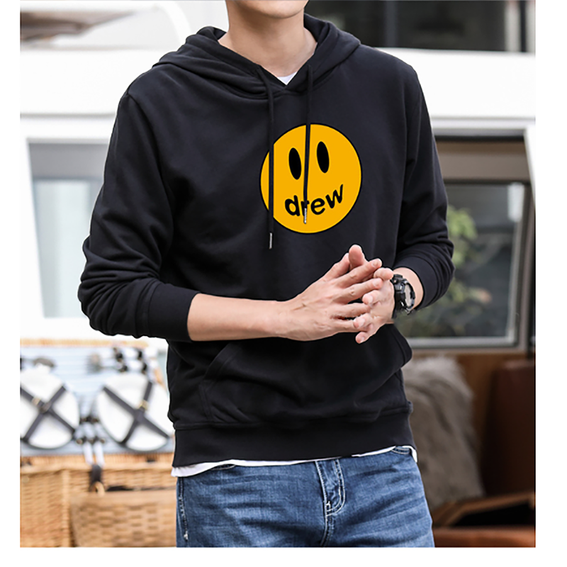 Aonga   Men Casual Print Smile Face Pullover Autumn Winter 12 Colors Sweatshirt Oversize Regular Street Wear Male Clothes