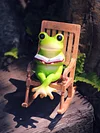 Handmade Resin Crafts Creative Frog Rocking Chair Ornaments Garden Balcony Landscaping Desk Table Decoration