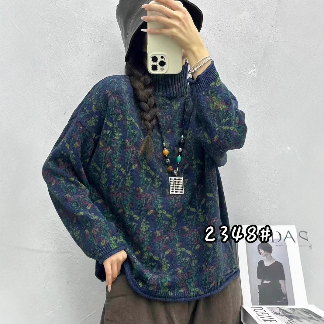 Chicfifth Sweater Women Winter Long Sleeve High Quality Autumn Vintage Top Knitted Cardigan