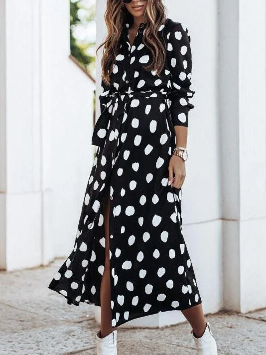 Women Half Sleeve V-neck Solid Color Dress