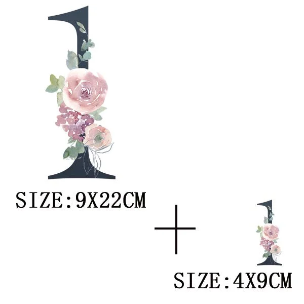 Beautiful Number Thermal Stickers On T-shirt Bag DIY Washable Patches Funny Design Iron On Transfers For Clothes Appliqued Decor