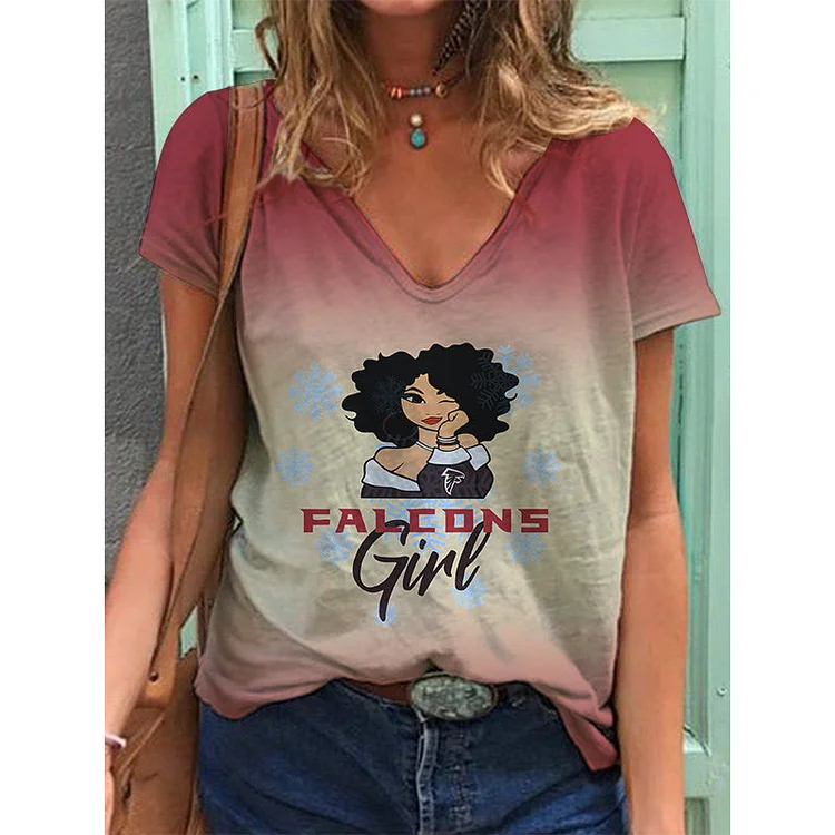 Atlanta Falcons Lightweight Short Sleeve V-Neck T-Shirt