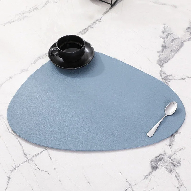 Large Leather Placemat Tableware Pad Oil Water Resistant Heat Insulation Non-Slip Tablemat Coaster Set for Kitchen Washable Cup