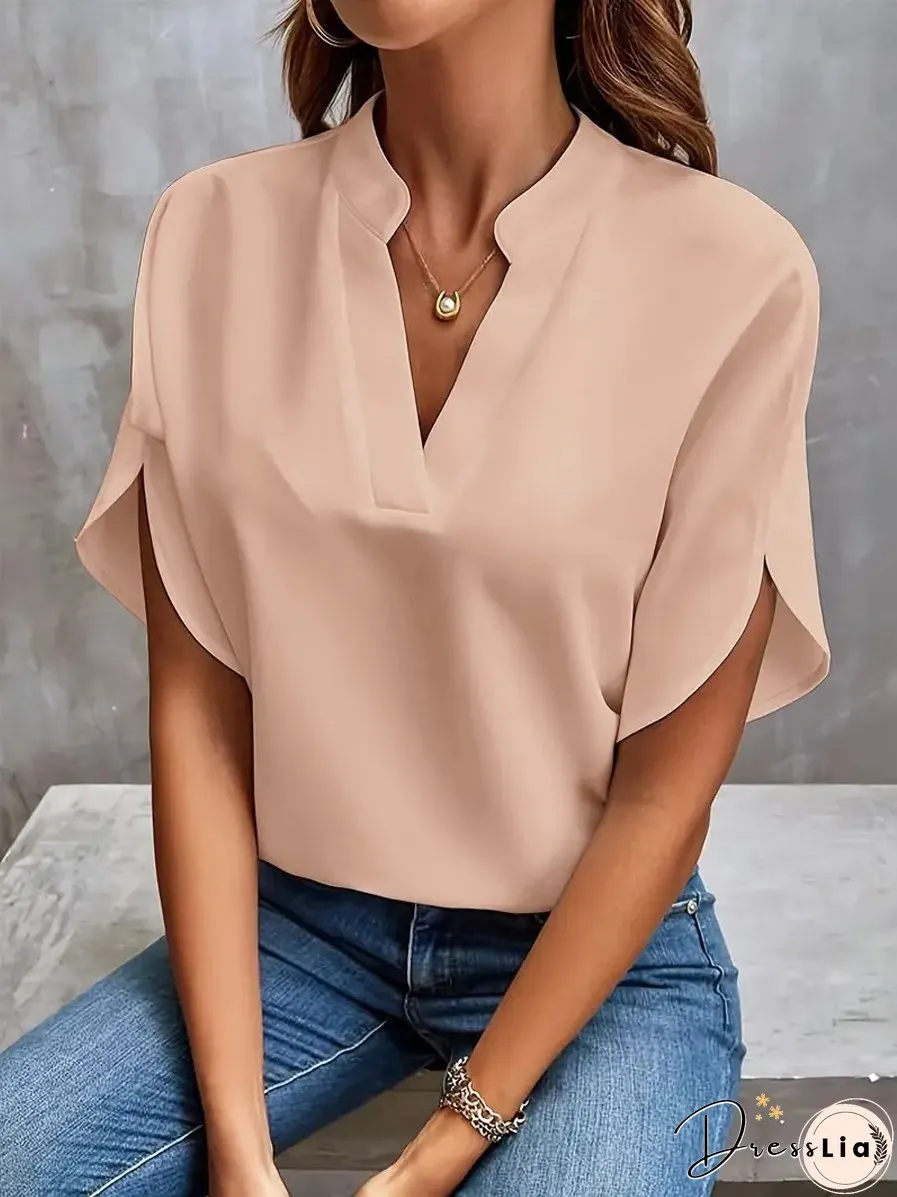 Casual V-neck Short-Sleeved Shirt