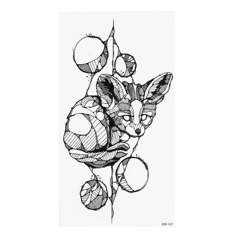 1 Pieces/set Small Full Flower Arm Temporary Waterproof Tattoo Stickers Fox Owl for Women Men Body Art