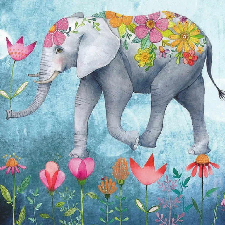 Diamond Painting - Full Round/Square Drill - Elephant(30*30 - 50*50cm)
