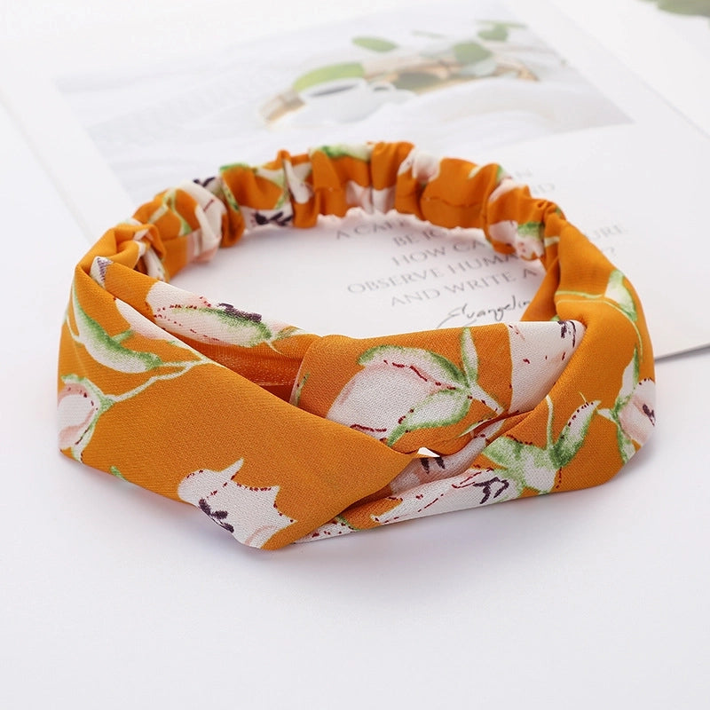 Women’s Lady Polka Dots Flower Cloth Hair Band