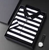 Men's Cotton Ice Silk Lapel Striped POLO