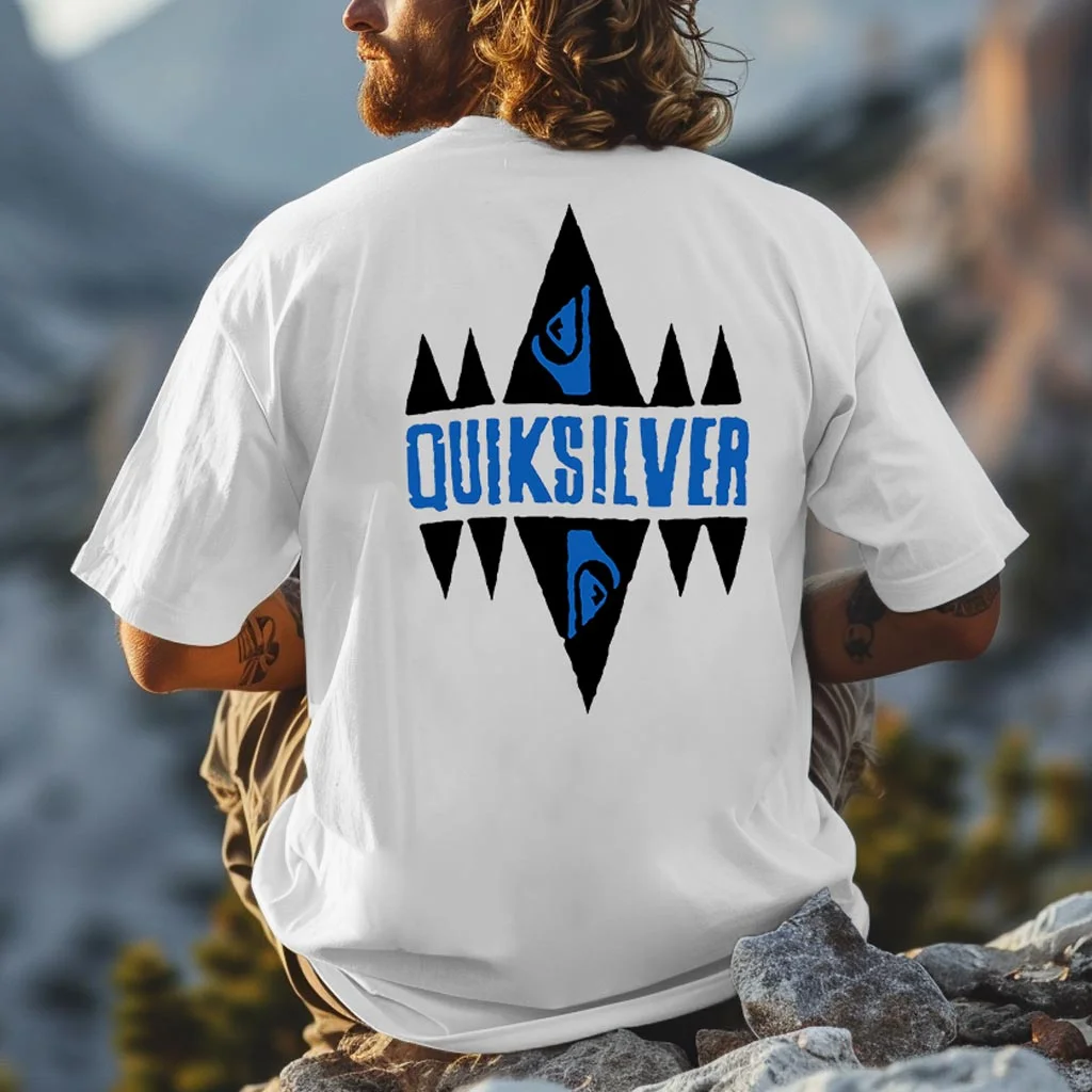 Unisex Surf Mountain Beach Print Casual Oversized Crew Neck T-Shirt