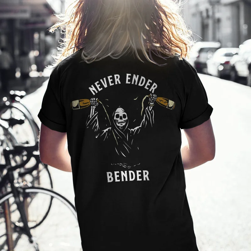 NEVER ENDER BENDER printed T-shirt designer -  