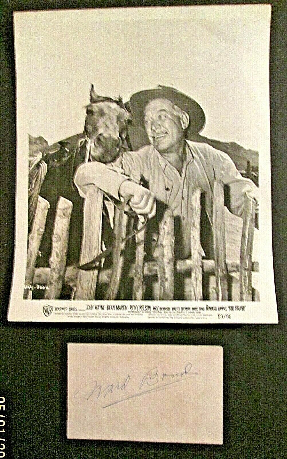 WARD BOND: (RIO BRAVO) ORIGINAL HAND SIGN AUTOGRAPH & CLASSIC Photo Poster painting