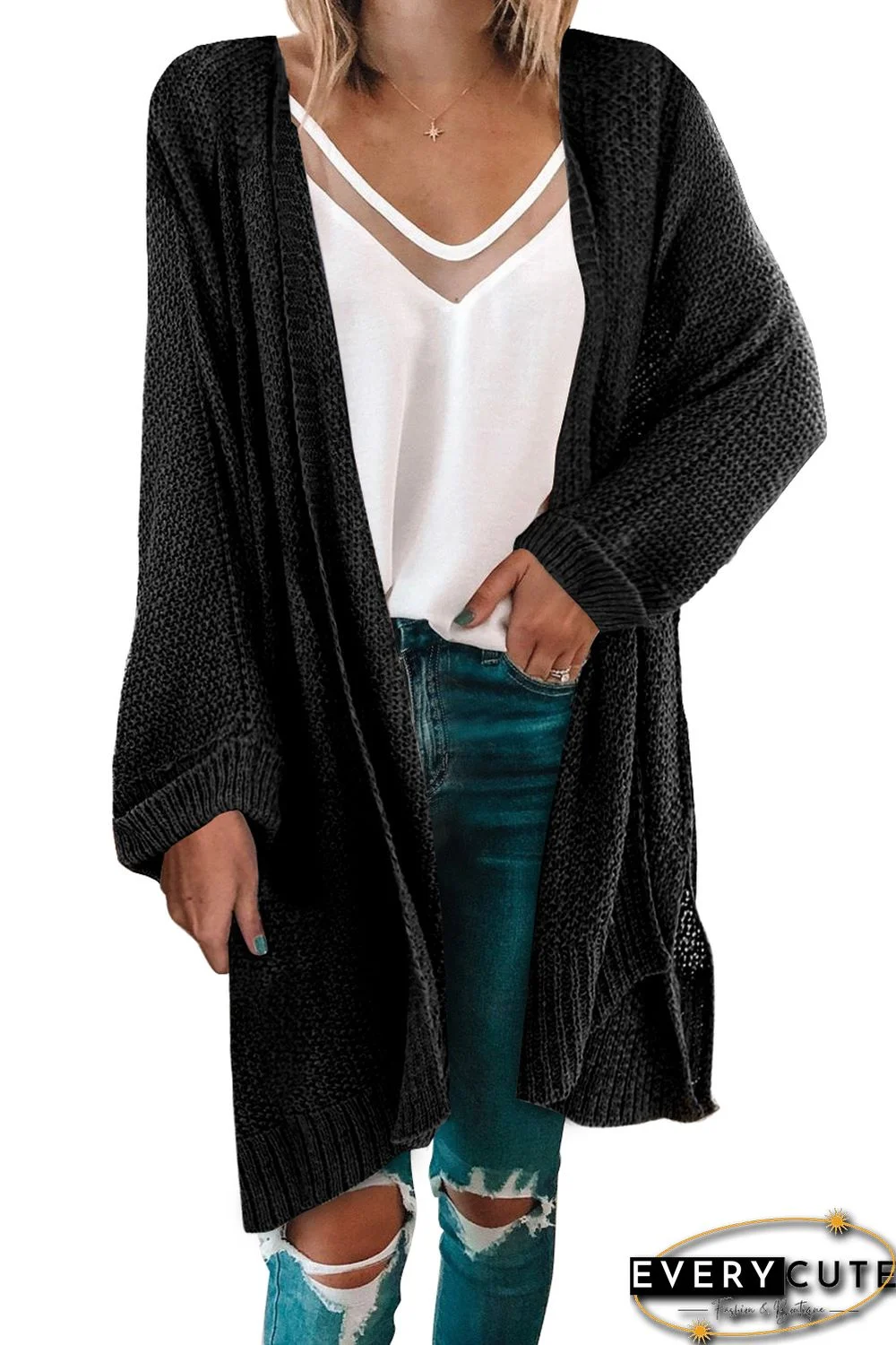 Black Knit Cardigan