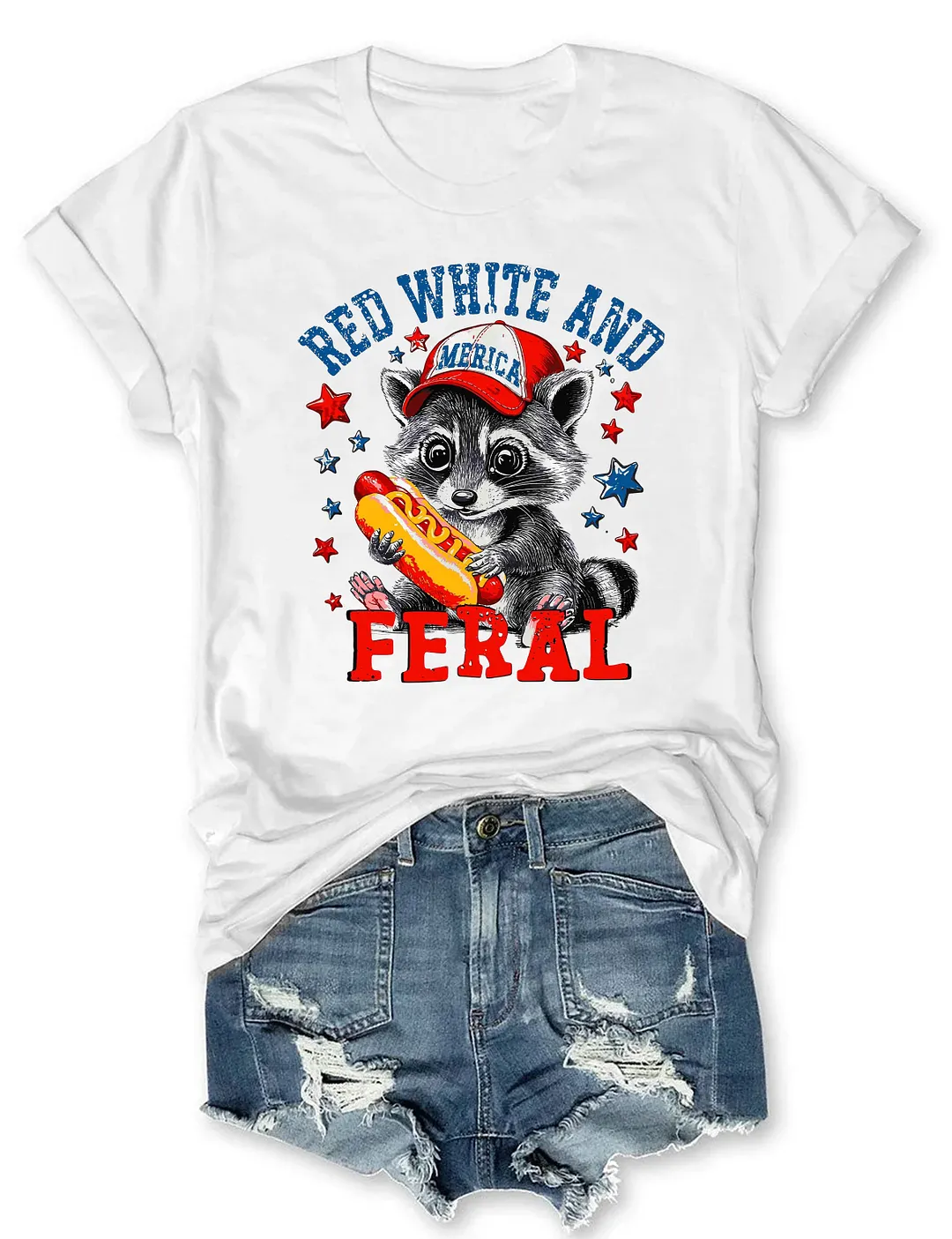 Red White And Feral T-shirt