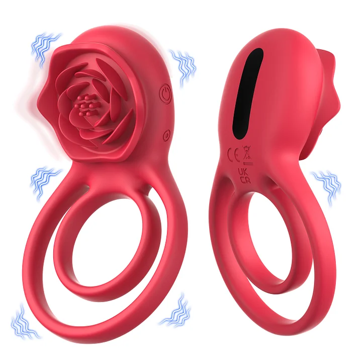 Vibrating Penis Ring Cock Ring Set + Clitoral Stimulator Waterproof Silicon  Cock