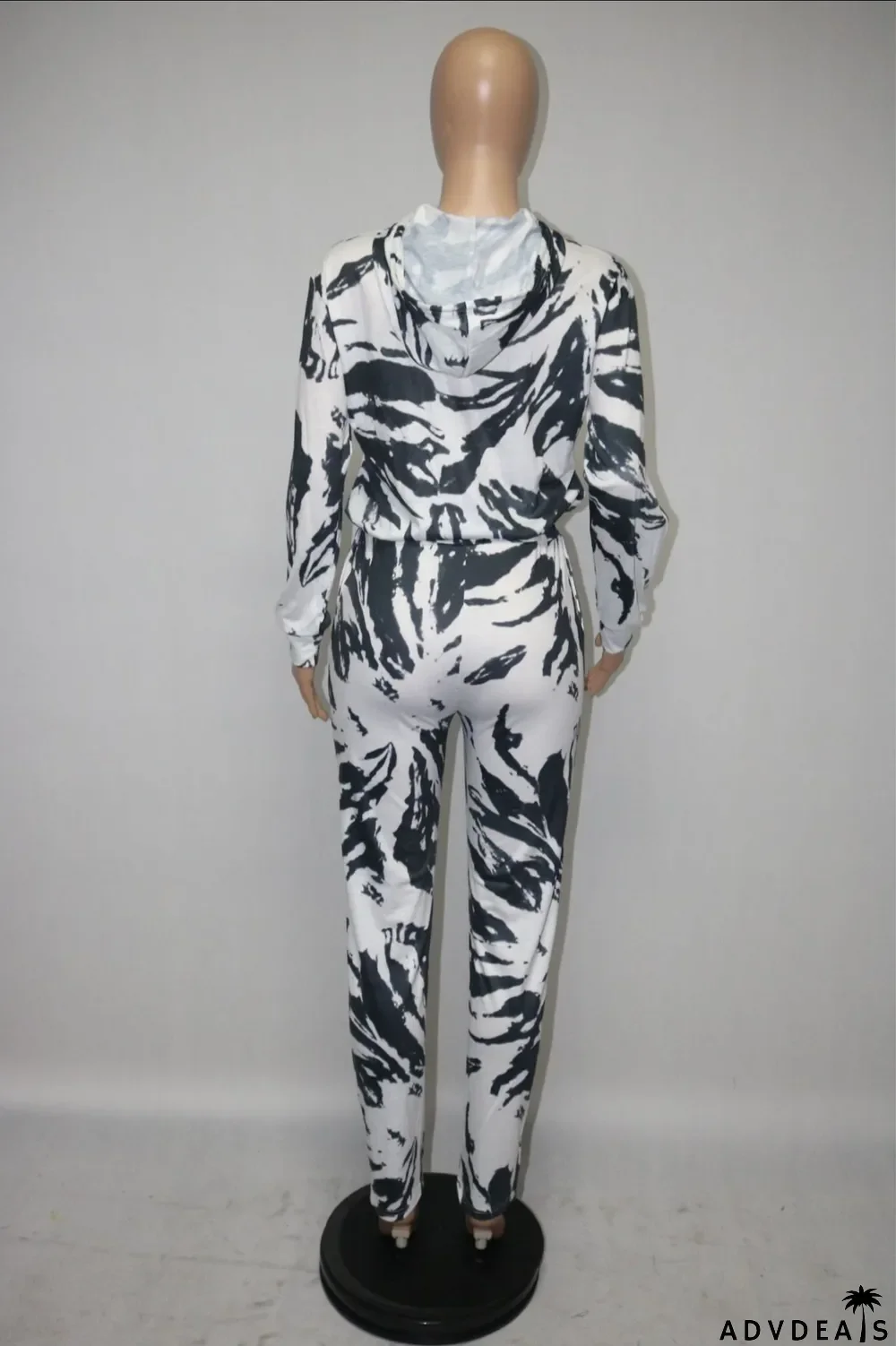 Casual Printed Hoodie Top And Pants 2 Piece Sets
