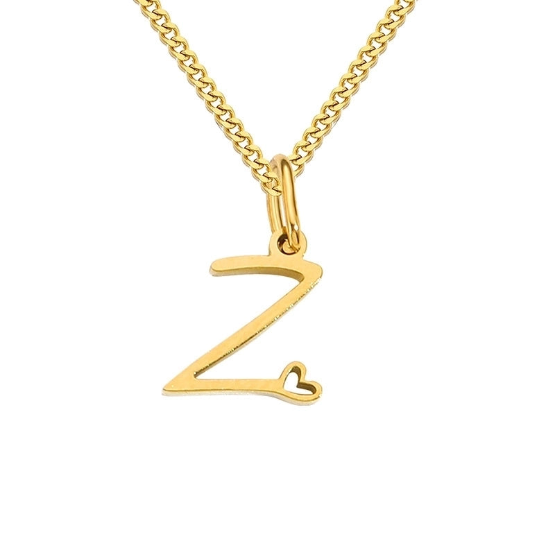 Stainless Steel Minimalist Plating Letter Solid Color Pendant Necklace