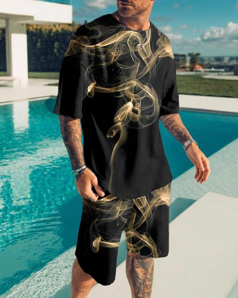 Men's Fashion Printing Shorts Suit80