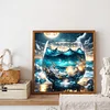 Tasse D&rsquo;Eau De Fin De Soir&eacute;e Eau De Mer Lune Ronde Drill Diamond Painting-40 * 40CM