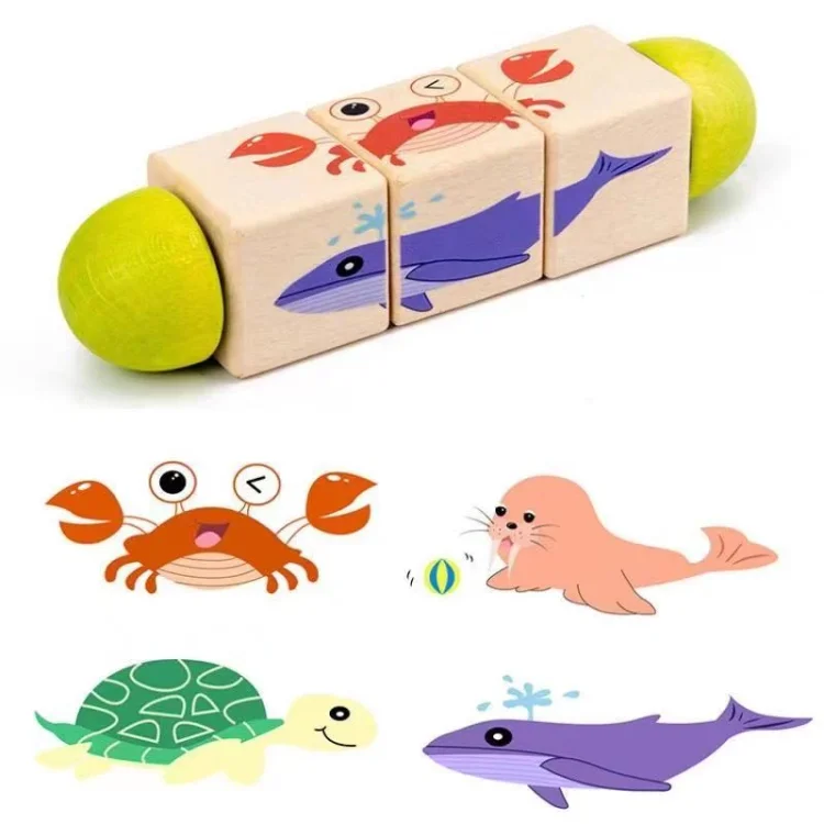 Wooden Rotating Animal Puzzle-Mayoulove