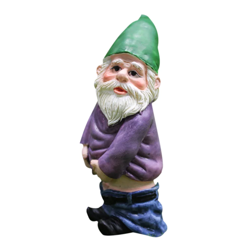 Mini Dwarf Gnome Statue Garden Ornament Resin Fairy Micro Landscape Elf (A)