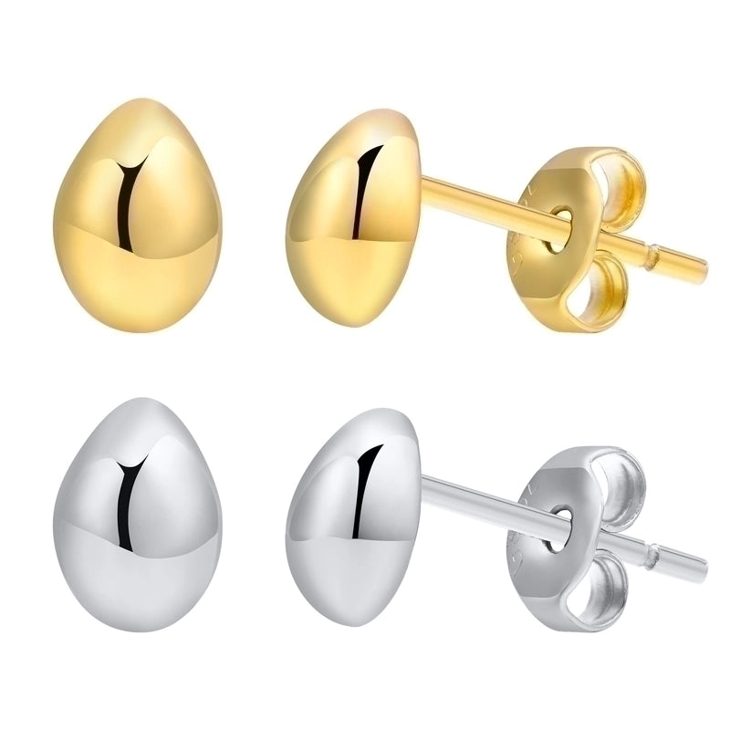 1 Pair Minimalist Water Droplets Plating 304 Stainless Steel Gold Plated Ear Studs