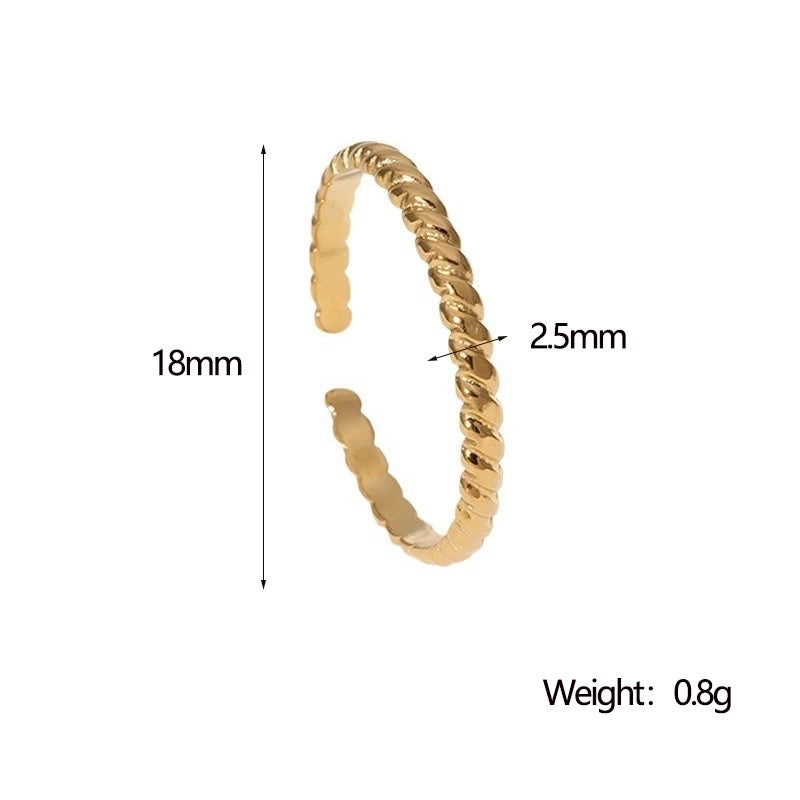 IG Style Modern Style Minimalist Geometric 304 Stainless Steel 18K Gold Plated Open Rings