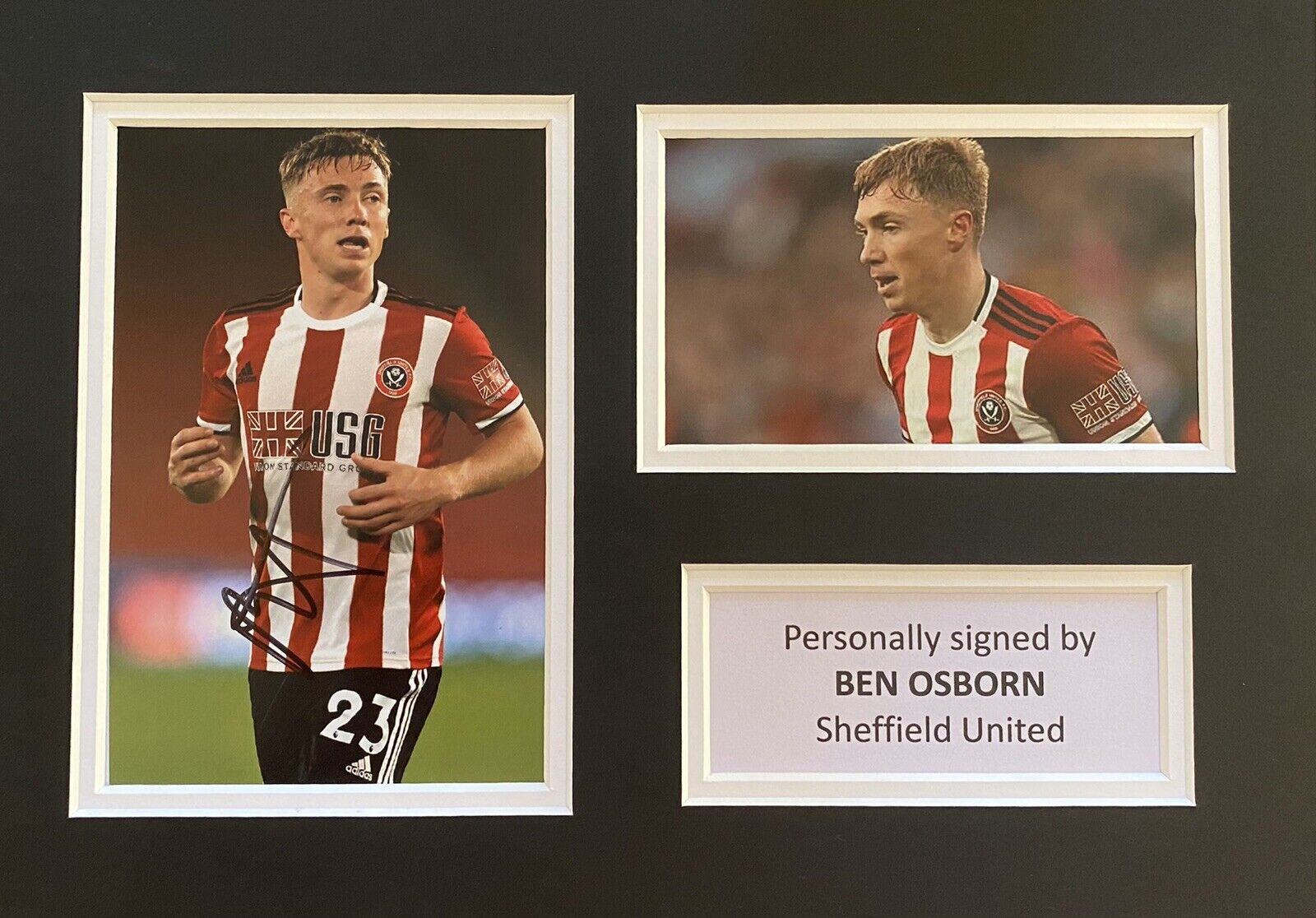 Ben Osborn Hand Signed Sheffield United Photo Poster painting In A4 Mount Display