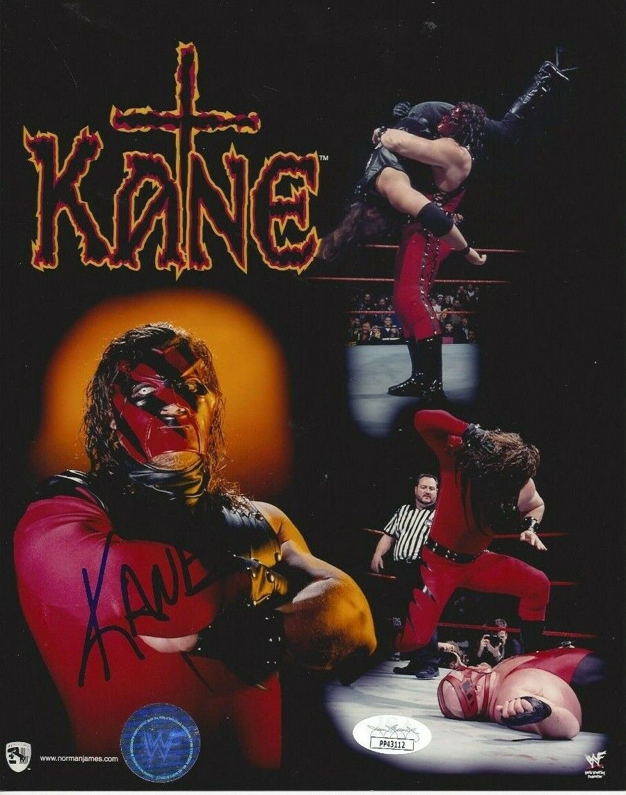 Kane Autographed 8x10 WWE WWF HOF Big Red Machine JSAC140