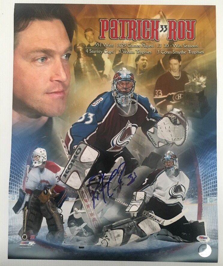 Patrick Roy Signed Autographed 16x20 Colorado Avalanche HOF Photo Poster painting PSA/DNA COA