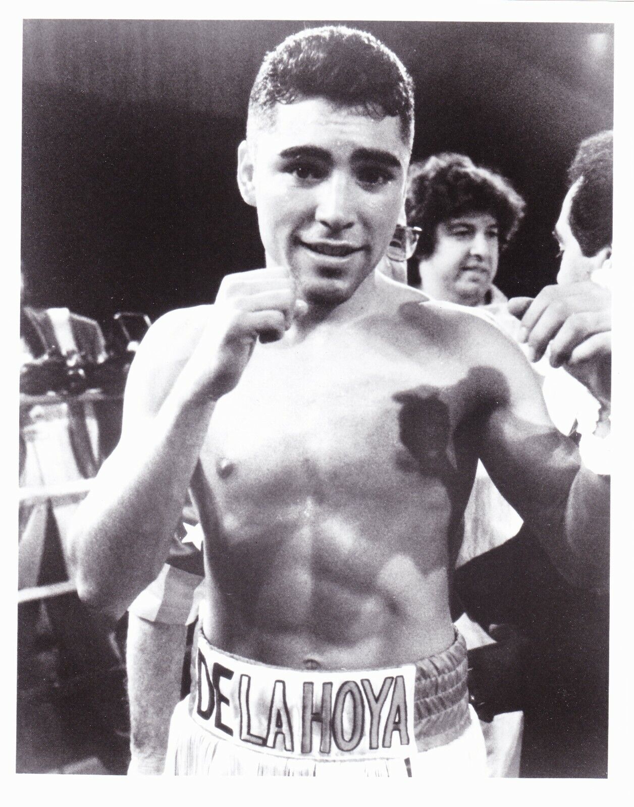 Oscar De La Hoya 8x10 B&W posed boxing Photo Poster painting