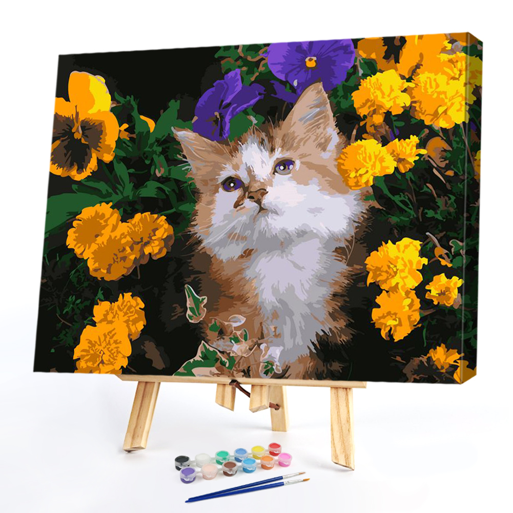 

40x50cm - Paint By Numbers Cat Flower, 501 Original
