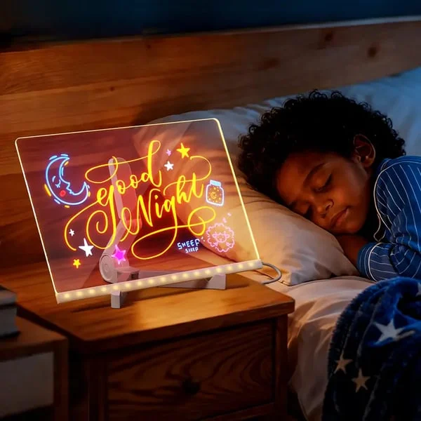 🎄🎁Kinder LED-Zeichentafel, wiederbeschreibbar und wiederverwendbar.