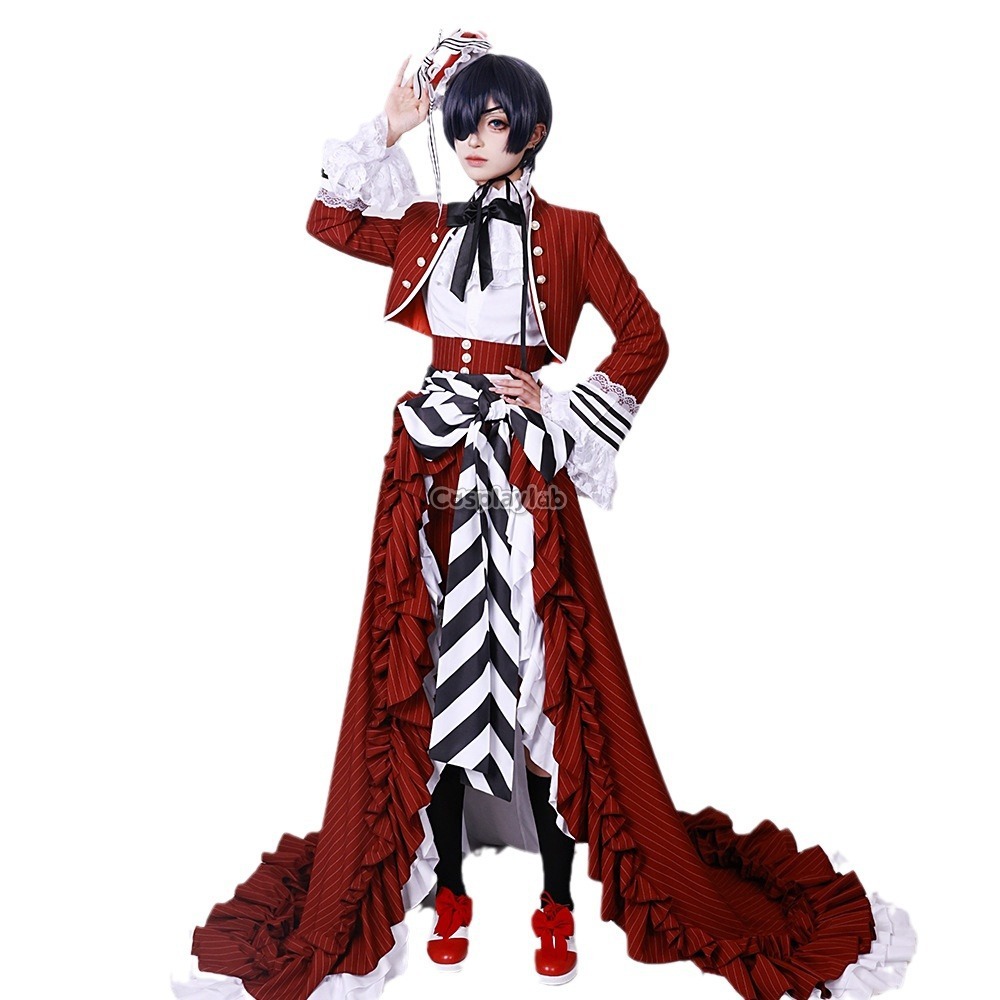 Black Butler Ciel Phantomhive Red Tea Cup Cosplay Costume Suit