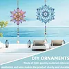 2pcs Snowflake DIY Acrylic Diamond Painting Wind Chime for Adult 5D Diamond Painting Suncatcher with Crystal Pendant Double Sided Hanging Diamonds Art Paint Ornament Gift for Home