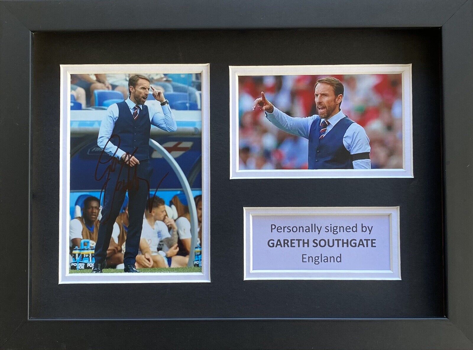 Gareth Southgate Hand Signed England Photo Poster painting In A4 Frame Display