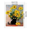 Van Gogh Sunflowers And Black Cat-11CT Stamped Cross Stitch 40*50cm/15.75*19.69in