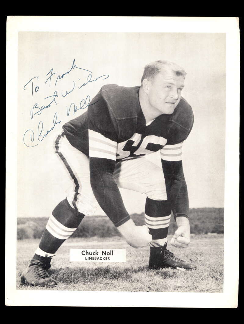 Chuck Noll JSA Coa Signed 8x10 Vintage 1950`S Browns Photo Poster painting Autograph