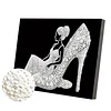 DIY Pearl Painting Girl In High Heels for Home Wall Decor with Frame(20x30cm)