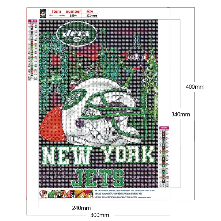 NY Jets Football Paint By Numbers