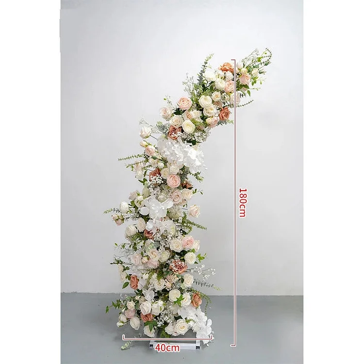 Horn Arch White 5D Floral Arrangement Wedding Decor A7044 A8055