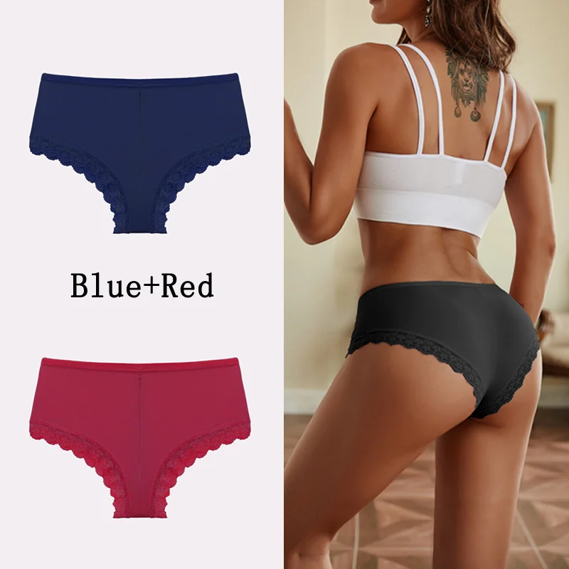 Billionm Women Panties Sexy Lace Briefs Solid Seamless Underwear Female Comfortable Intimate Lingerie Floral Underpants M-2XL