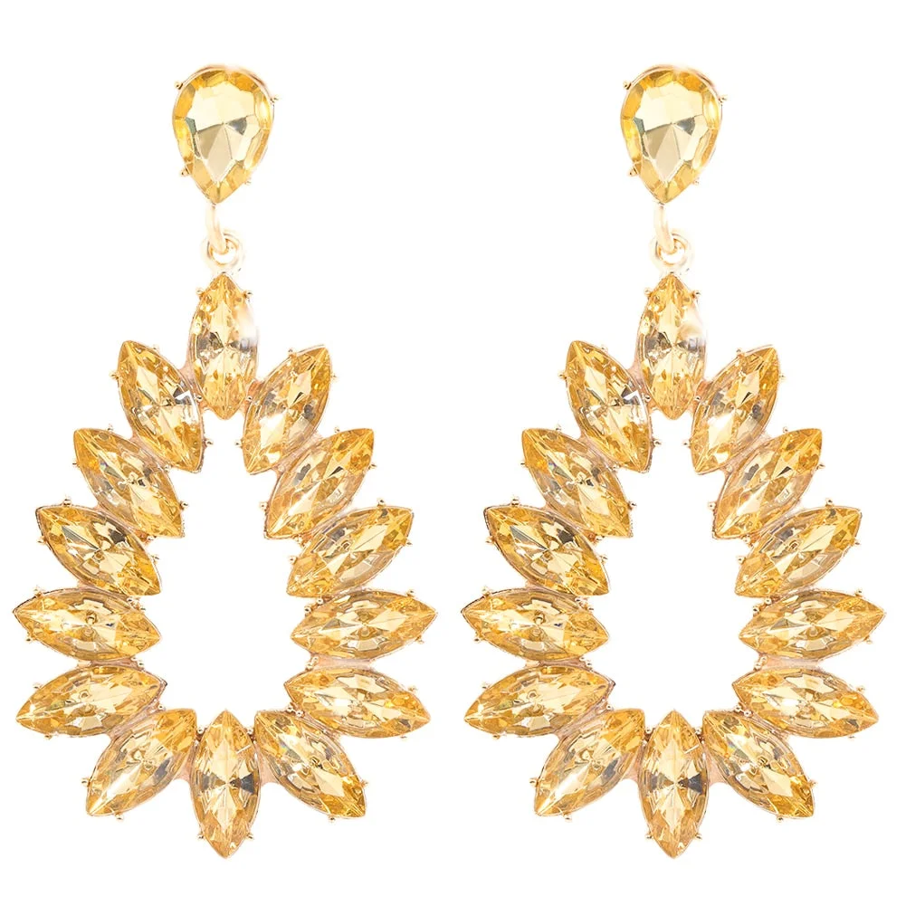 Dvacaman New Arrival Long Colorful Rhinestone Irregular Drop Earrings High Quality Trendy Crystal Pendant Jewelry Gift For Women