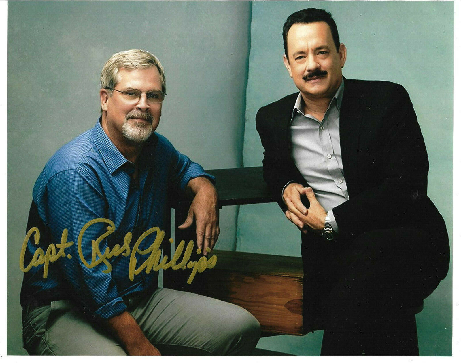 Captain Richard Phillips Authentic Signed 8x10 Photo Poster painting Autographed, w/ Tom Hanks